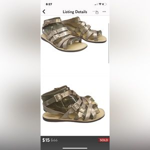 J. CREW Gold Gladiator Sandals Size 7